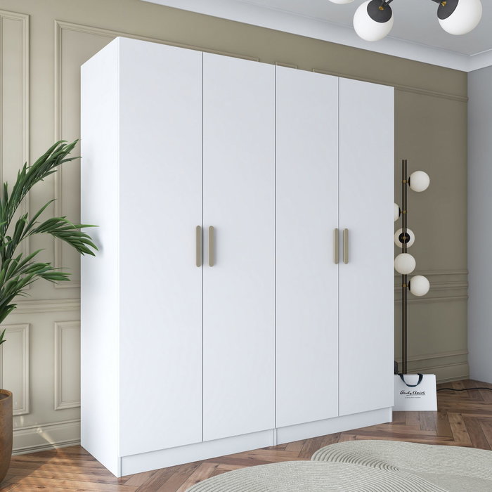 Hanah Home Armario Blanco con Estanterías Personalizables Hanah Home Armario Blanco con Estanterías Personalizables